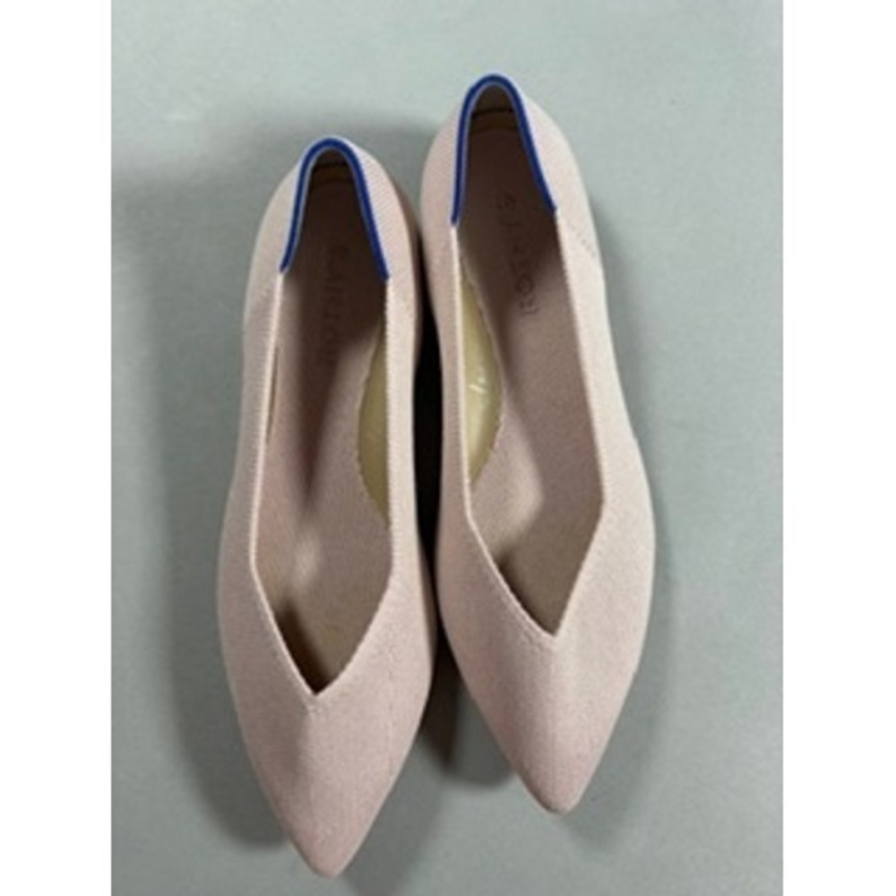 Rothy's The Point Ballet Flats Light Pink Blush Pointed Toe Knit Shoes Size 8.5 - Picture 3 of 9